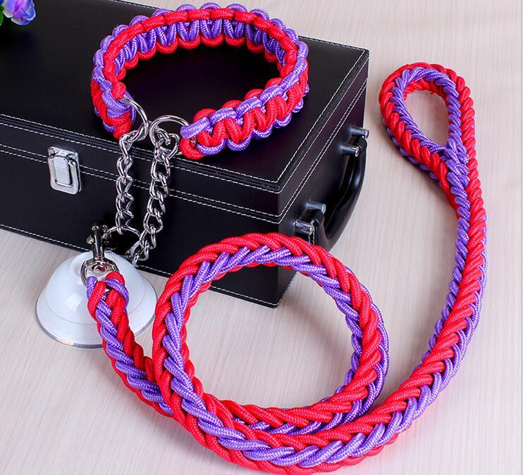 HKM-664211 Adjustable Dog Collar and Leash Set - Sizes S, M, L, XL, Multiple Leash Diameters