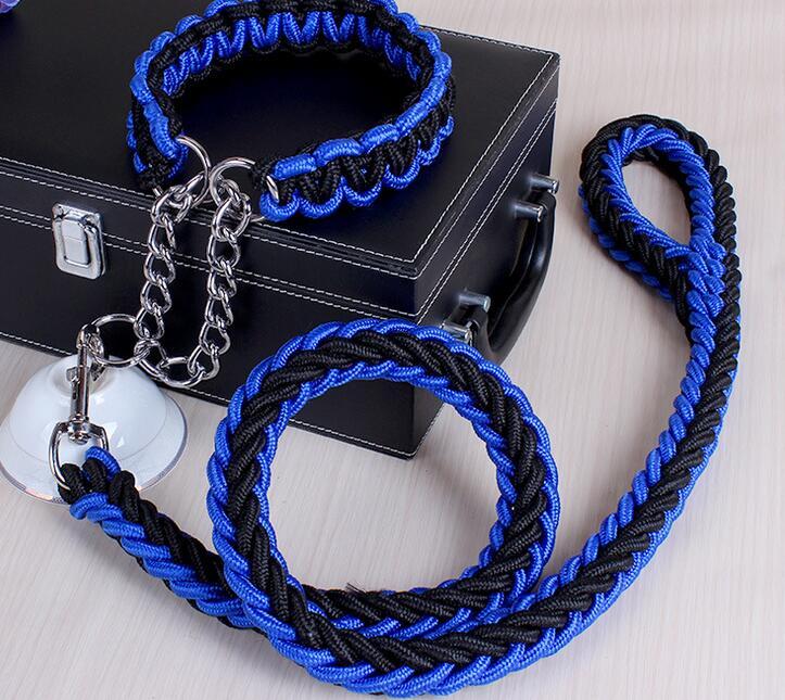 HKM-664211 Adjustable Dog Collar and Leash Set - Sizes S, M, L, XL, Multiple Leash Diameters
