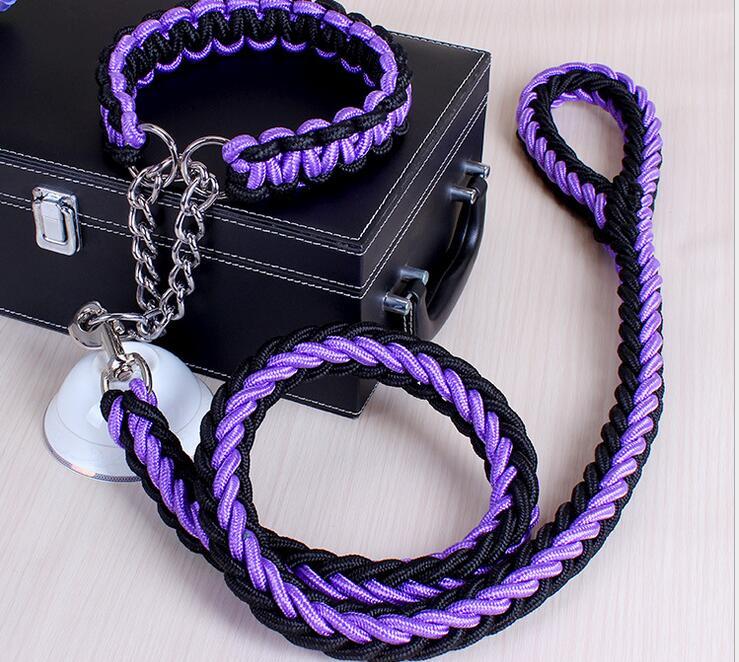 HKM-664211 Adjustable Dog Collar and Leash Set - Sizes S, M, L, XL, Multiple Leash Diameters