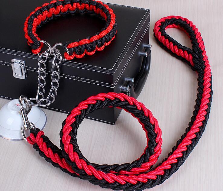 HKM-664211 Adjustable Dog Collar and Leash Set - Sizes S, M, L, XL, Multiple Leash Diameters