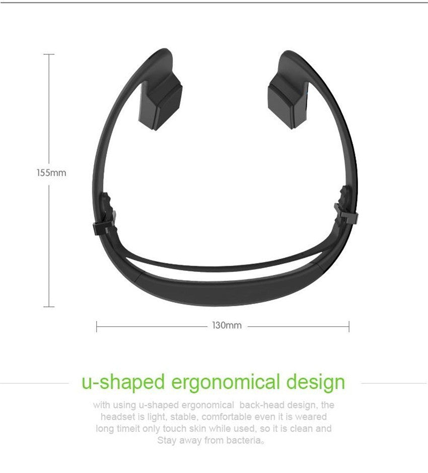 HKM-664275 Non-Obstructive Bone Conduction Wireless Headphones with 8-Hour Battery Life and Bluetooth 4.1