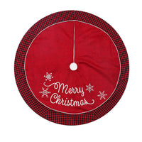 HKM-664339 Black and Red Plaid Edging Christmas Tree Skirt - 48-Inch Cloth Decoration