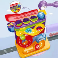 HKM-664467 Three-in-One Penguin Rolling Ball Toy Track for Kids Ages 2-7 - Educational Plastic Roller Coaster Game