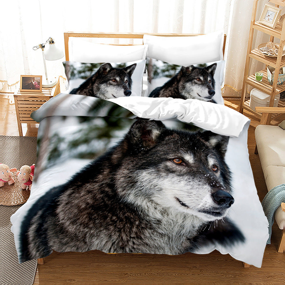 HKM-664531 Digital Printed Three-Piece Bedding Set - Duvet Cover and Pillowcases in Various Sizes