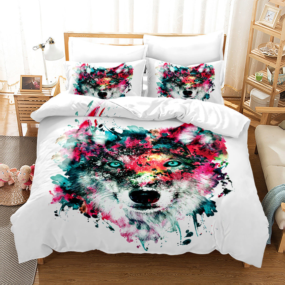 HKM-664531 Digital Printed Three-Piece Bedding Set - Duvet Cover and Pillowcases in Various Sizes