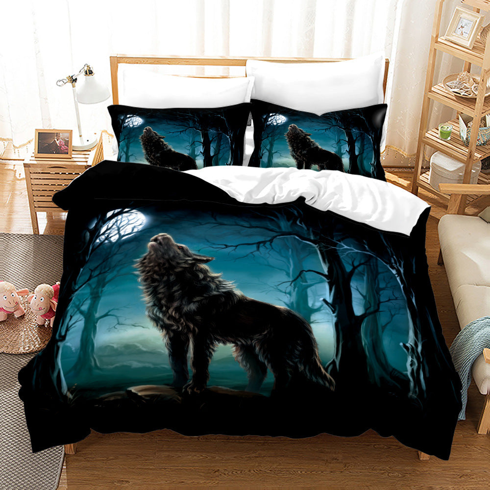 HKM-664531 Digital Printed Three-Piece Bedding Set - Duvet Cover and Pillowcases in Various Sizes
