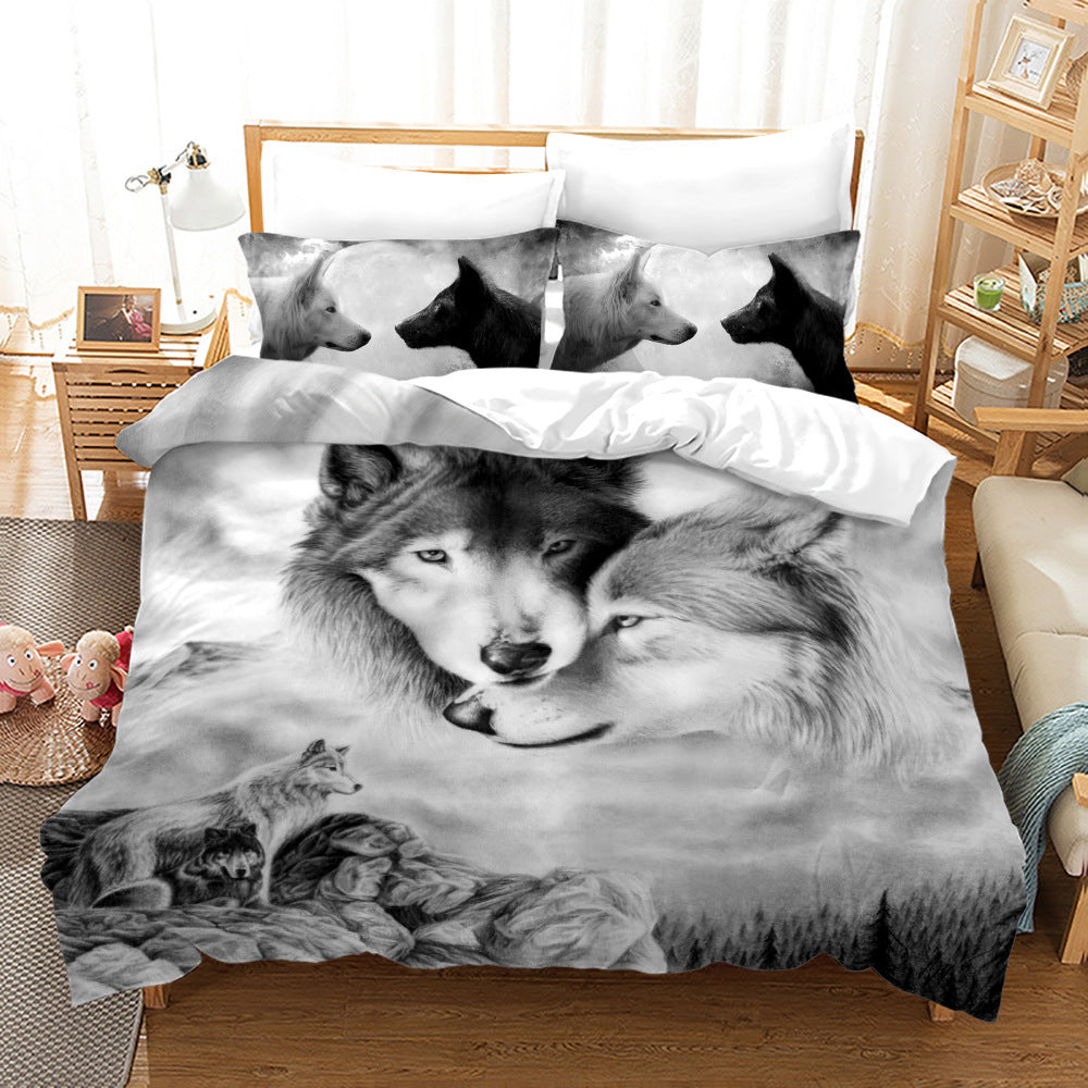 HKM-664531 Digital Printed Three-Piece Bedding Set - Duvet Cover and Pillowcases in Various Sizes