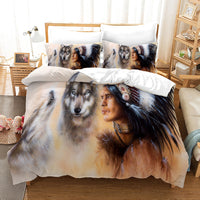 HKM-664531 Digital Printed Three-Piece Bedding Set - Duvet Cover and Pillowcases in Various Sizes