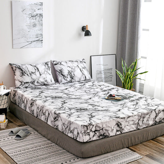 HKM-664531 Geometric Pattern Polyester Fiber Protective Bed Cover in Multiple Sizes