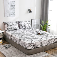 HKM-664531 Geometric Pattern Polyester Fiber Protective Bed Cover in Multiple Sizes