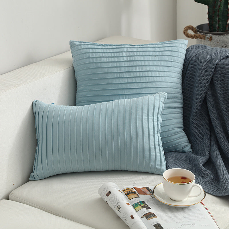 HKM-664659 Nordic Simple Suede Vertical Cushion Cover, Plush PP Cotton, Plain Design