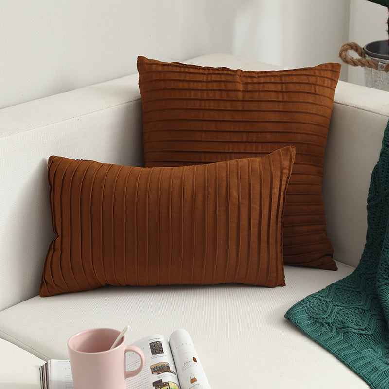 HKM-664659 Nordic Simple Suede Vertical Cushion Cover, Plush PP Cotton, Plain Design