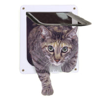 HKM-664659 Pet Door for Cats and Dogs - Available in Multiple Sizes: L, M, S, XL - Plastic Frame in White, Brown, Black