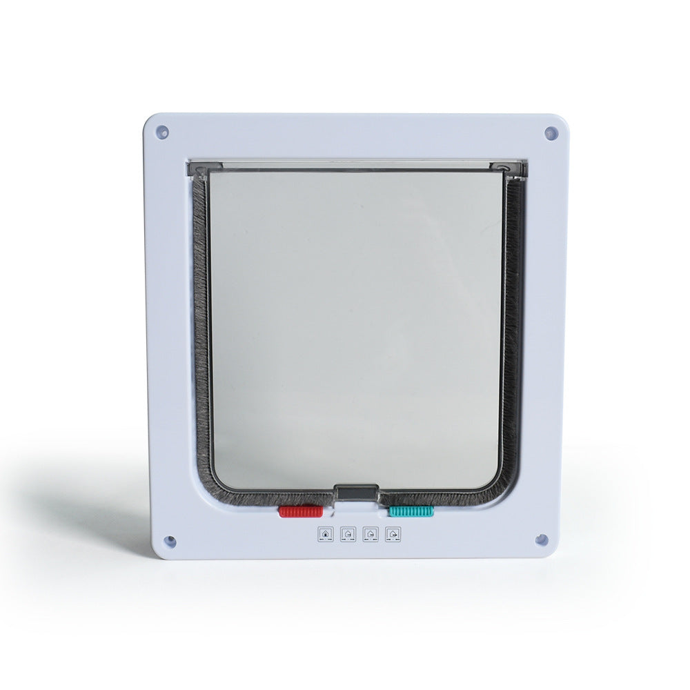 HKM-664659 Pet Door for Cats and Dogs - Available in Multiple Sizes: L, M, S, XL - Plastic Frame in White, Brown, Black