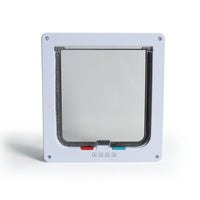 HKM-664659 Pet Door for Cats and Dogs - Available in Multiple Sizes: L, M, S, XL - Plastic Frame in White, Brown, Black