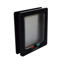 HKM-664659 Pet Door for Cats and Dogs - Available in Multiple Sizes: L, M, S, XL - Plastic Frame in White, Brown, Black