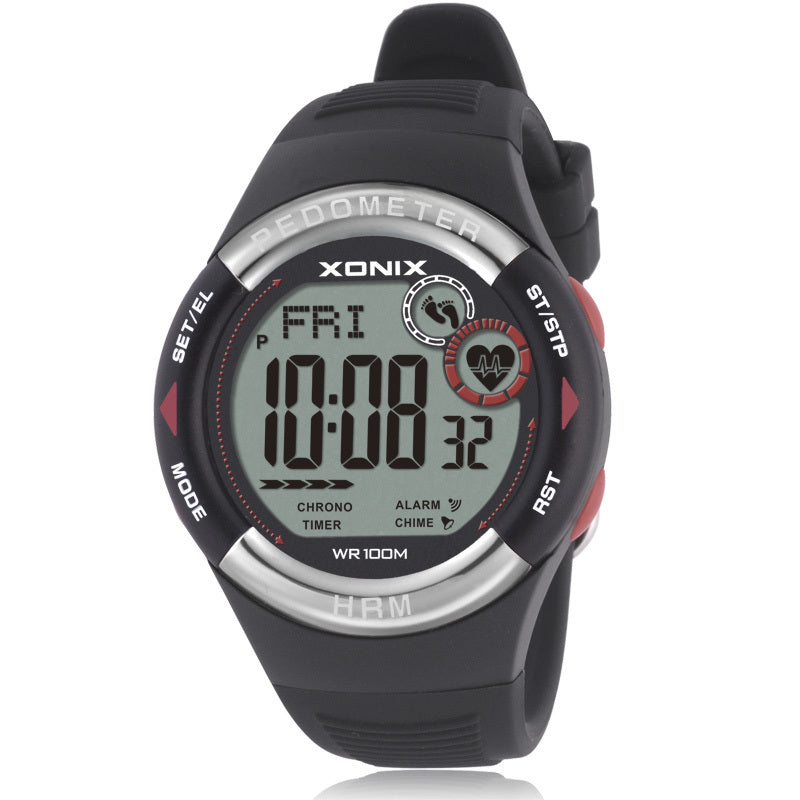 HKM-664723 Waterproof Electronic Watch with LED Display and Silicone Strap