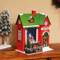 HKM-664787 Christmas Lighting Music Simulation House Model Decoration with Santa Doll