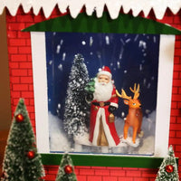 HKM-664787 Christmas Lighting Music Simulation House Model Decoration with Santa Doll