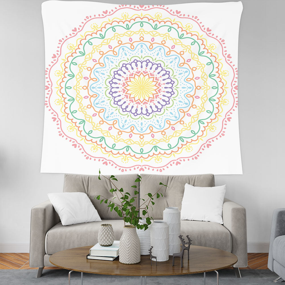 HKM-664915 Geometric Pattern Polyester Fiber Tapestry Wall Hanging Mural in Multiple Sizes