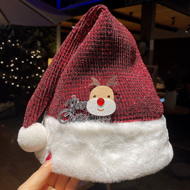 HKM-664979 Festive Plush Christmas Hat Collection with Fun Designs and Colors