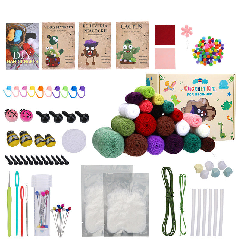 HKM-665043 Handmade DIY Plant Monster Crochet Wool Material Package