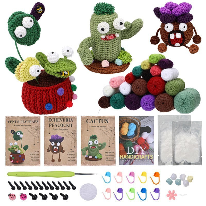 HKM-665043 Handmade DIY Plant Monster Crochet Wool Material Package