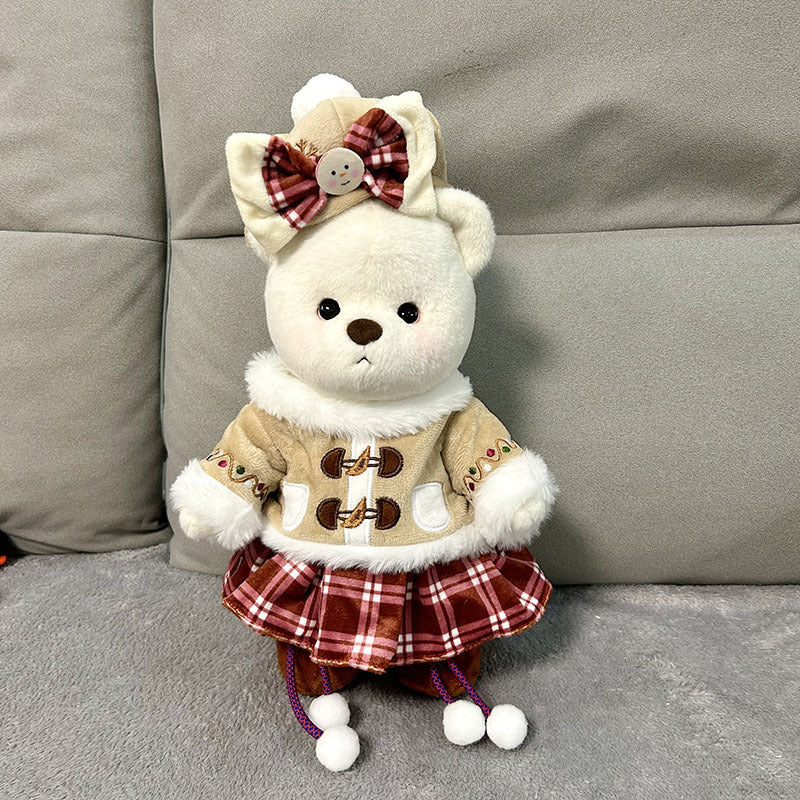 HKM-665171 30cm Plush Doll in Christmas Snowman Suit with Various Outfit Options