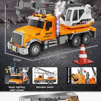 HKM-665171 Inertia Fire Rescue Truck Toy with Lights and Music for Kids, 1:10 Scale Friction Vehicle, Ages 2 and Up