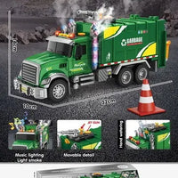 HKM-665171 Inertia Fire Rescue Truck Toy with Lights and Music for Kids, 1:10 Scale Friction Vehicle, Ages 2 and Up