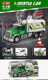 HKM-665171 Inertia Fire Rescue Truck Toy with Lights and Music for Kids, 1:10 Scale Friction Vehicle, Ages 2 and Up