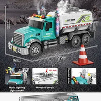 HKM-665171 Inertia Fire Rescue Truck Toy with Lights and Music for Kids, 1:10 Scale Friction Vehicle, Ages 2 and Up