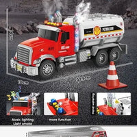 HKM-665171 Inertia Fire Rescue Truck Toy with Lights and Music for Kids, 1:10 Scale Friction Vehicle, Ages 2 and Up