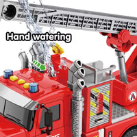 HKM-665171 Inertia Fire Rescue Truck Toy with Lights and Music for Kids, 1:10 Scale Friction Vehicle, Ages 2 and Up