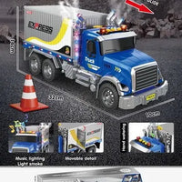 HKM-665171 Inertia Fire Rescue Truck Toy with Lights and Music for Kids, 1:10 Scale Friction Vehicle, Ages 2 and Up