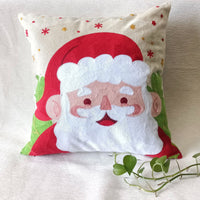 HKM-665171 Santa Claus Cartoon Embroidery Pillow Cover - 45x45cm, Soft PP Cotton, Holiday Decoration