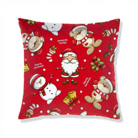 HKM-665363 Christmas-Themed Plush Pillow Cushion Cover in Festive Print