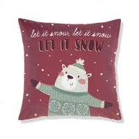 HKM-665363 Christmas-Themed Plush Pillow Cushion Cover in Festive Print