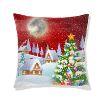 HKM-665363 Christmas-Themed Plush Pillow Cushion Cover in Festive Print