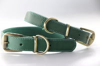 HKM-665363 Green One-layer Leather Dog Collar - Adjustable, Durable Design