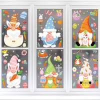 HKM-665491 Cute Cartoon Easter Bunny Stickers Set - PVC Material, 6 Models (BQ113-BQ118), 20x30cm