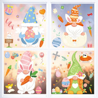 HKM-665491 Cute Cartoon Easter Bunny Stickers Set - PVC Material, 6 Models (BQ113-BQ118), 20x30cm