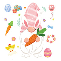 HKM-665491 Cute Cartoon Easter Bunny Stickers Set - PVC Material, 6 Models (BQ113-BQ118), 20x30cm