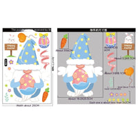 HKM-665491 Cute Cartoon Easter Bunny Stickers Set - PVC Material, 6 Models (BQ113-BQ118), 20x30cm