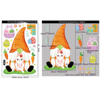HKM-665491 Cute Cartoon Easter Bunny Stickers Set - PVC Material, 6 Models (BQ113-BQ118), 20x30cm