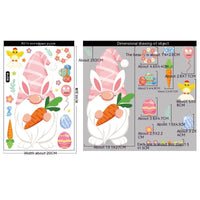 HKM-665491 Cute Cartoon Easter Bunny Stickers Set - PVC Material, 6 Models (BQ113-BQ118), 20x30cm