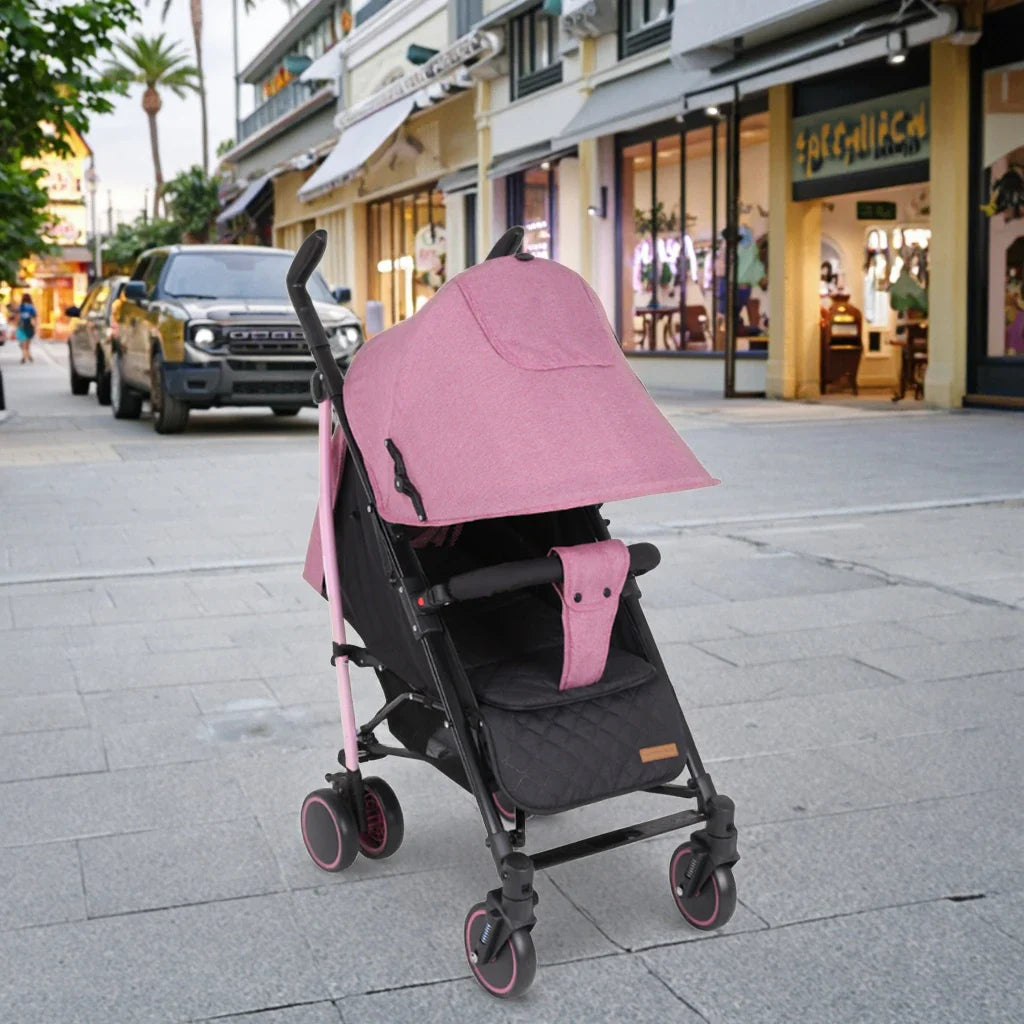 KTX-665555 Foldable 2-in-1 Portable Linen Baby Pram and Stroller for Travel