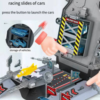 HKM-665619 Multifunctional Storage Aircraft Carrier Diecast Vehicle Set with DIY Assembly for Kids, Ages 3+