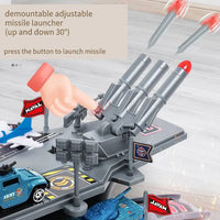 HKM-665619 Multifunctional Storage Aircraft Carrier Diecast Vehicle Set with DIY Assembly for Kids, Ages 3+