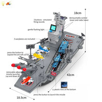 HKM-665619 Multifunctional Storage Aircraft Carrier Diecast Vehicle Set with DIY Assembly for Kids, Ages 3+